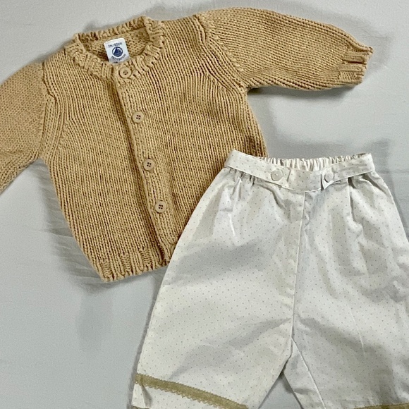 Petit Bateau Two Piece Matching Set with Cardigan and Pants 3M - Picture 3 of 12